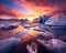 Futuristic Sunset With Icebergs is a National Geographic style photo.