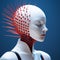 Futuristic Synthetic Female Head Artwork With Spiked Hair