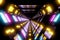 Futuristic technology abstract seamless VJ background. Sci-fi tunnel neon loop