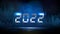 Futuristic technology background of New Year 2022 countdown celebration