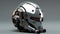 Futuristic Titanium Sci-fi Robot Helmet With Chrome Reflections