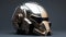 Futuristic Titanium Sci-fi Robot Helmet With Photorealistic Detailing