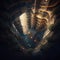 Futuristic Underground City Revealed Through a Ground Hole - Subterranean Utopia Nestled Deep within the Earth\\\'s Depths