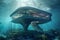 Futuristic underwater marine biology station, research facility, AI generative
