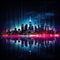 Futuristic Urban Skyline at Night with Neon Lights