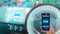 Futuristic vehicle smart car cockpit,graphic user interfaceGUIdigital hologram,virtual screen system HUDHead Up Display,self
