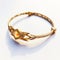 Futuristic Victorian Golden Bracelet With Diamond - Frantisek Kupka Inspired