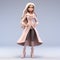 Futuristic Victorian Pink Coat: Anime-inspired 3d Female Character Design