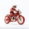 Futuristic Victorian Toy: Red And White Motorcycle With Bauhaus Influence
