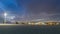 Futuristic view of Athens against a dramatic sky.