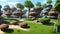 Futuristic village fantasy environment in the hidden planet