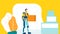 Futuristic Warehouse Worker Flat Illustration