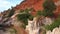 Futuristic White Rocks Girl Makes Selfie in Canyon