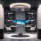 A futuristic workspace with high-tech gadgets and a minimalist, ultra-modern design1