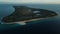 Fuvahmulah island aerial view in Indian ocean with tropical beach. Aerial view