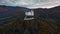 Fuzer, Hungary - 4K drone flying around the Castle of Fuzer at the Zemplen Mountains on a cloudy autumn morning