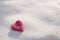 Fuzzy Pink Valentines Day Heart In Snow