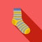 Fuzzy sock icon, flat style