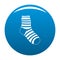 Fuzzy sock icon vector blue