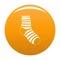 Fuzzy sock icon vector orange