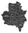 FÃ¼rth City Map Germany DE labelled black illustration