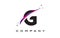 G Black Letter Logo Design with Purple Magenta Swoosh