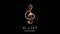 The G-clef, musical symbol. Banner with reference to art. Logo, poster of music, writing sign.