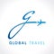 G fly travel company logo concept