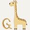 G for Giraffe. Vector illustration of educational alphabet.