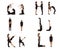 G, H, I, J, K and L abc letters formed by humans