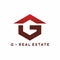 G house real estate logo template red color