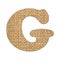 G, Letter of the alphabet - Burlap Background Texture. White background