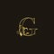 G Letter Golden Outline Initial Nature Tropical Leaf logo Icon vector design