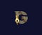 G letter Lawyer logo with creative Design Gold Color