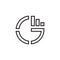 G letter logo. graph growth design concept
