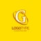 G Logo Template. Yellow Background Circle Brand Name template Pl