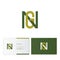 G and N letters monogram. Flat G, N emblem. Line letters, isolated on a light background.