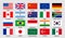 G20 flag icon. China, korea, brazil, mexico, usa, japan, indonesia, canada, france, argentina, saudi arabia, india, germany, south