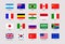 G20 flag vector illustration. USA ,Canada, France, Germany, Italy, Japan, UK, EU, China simple national symbols with