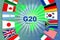 G20 international summit, global forum for cooperation, symbol of meeting heads of governments and central banks of countries on