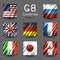 G8 National flag icon set