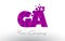 GA G A Dots Letter Logo with Purple Bubbles Texture.