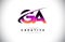 GA G A Grunge Letter Logo with Purple Vibrant Colors Design. Creative grunge vintage Letters Vector Logo