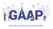 Gaap generally accepted accounting principles concept with big word or text and team people with modern flat style - vector