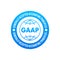 GAAP - generally accepted accounting principles label icon, badge. Vector stock illustration.