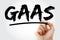 GAAS - Generally Accepted Audit Standards acronym with marker, business concept background