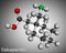 Gabapentin molecule. It is anticonvulsant medication, used to treat neuropathic pain and epilepsy. Molecular model. 3D rendering