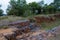 Gabion baskets filled with stones