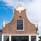 Gable of historic house in old town of Workum, Friesland, Nether