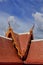 The gable roof temple On the back of the sky